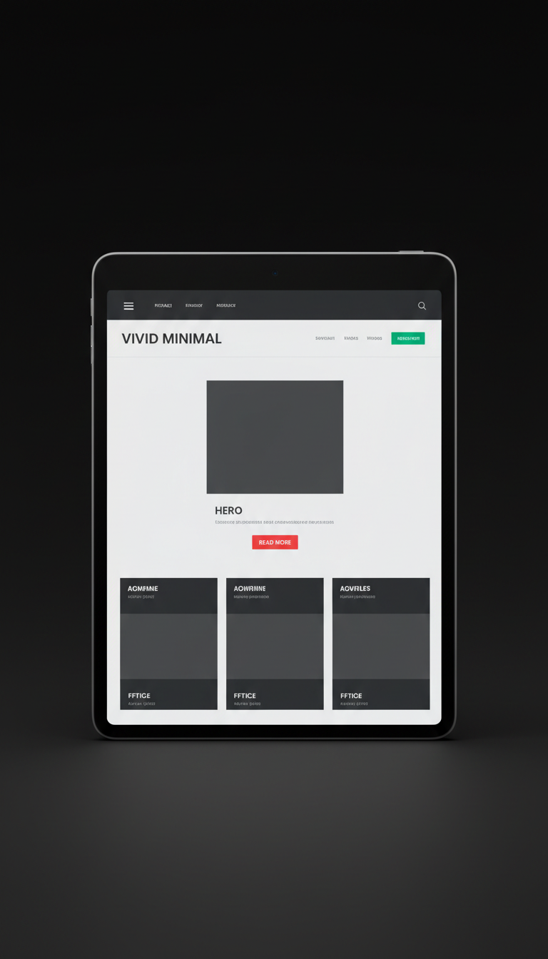 Vivid Minimal blog template digital display